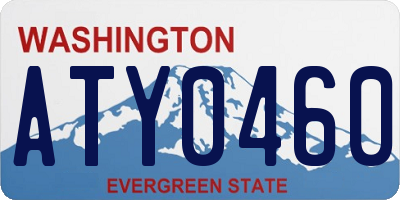 WA license plate ATY0460
