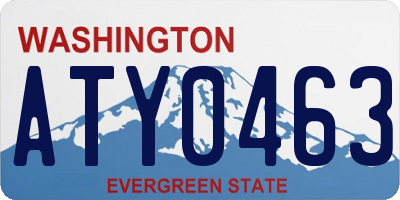 WA license plate ATY0463