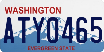 WA license plate ATY0465