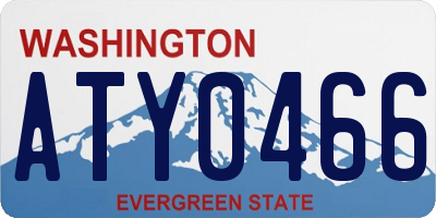 WA license plate ATY0466