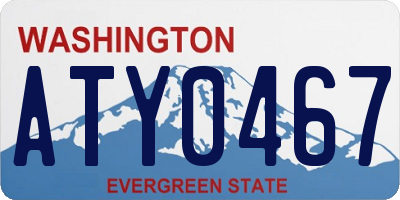WA license plate ATY0467