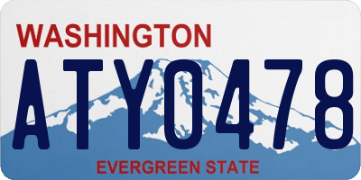 WA license plate ATY0478