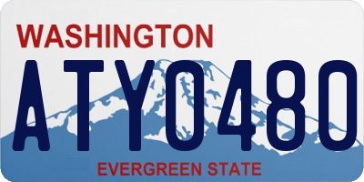 WA license plate ATY0480