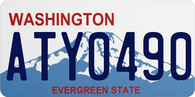 WA license plate ATY0490