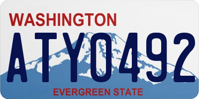 WA license plate ATY0492