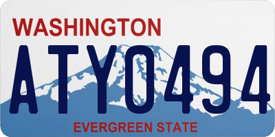WA license plate ATY0494