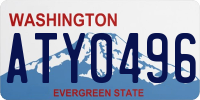WA license plate ATY0496