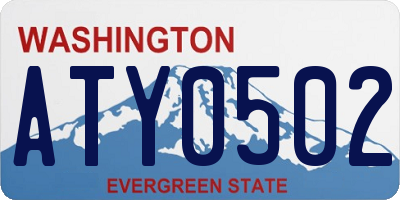 WA license plate ATY0502