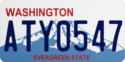 WA license plate ATY0547