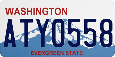 WA license plate ATY0558