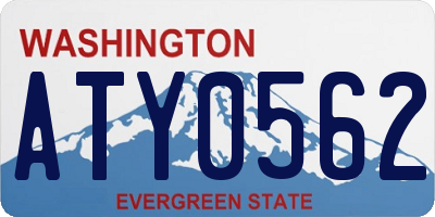 WA license plate ATY0562
