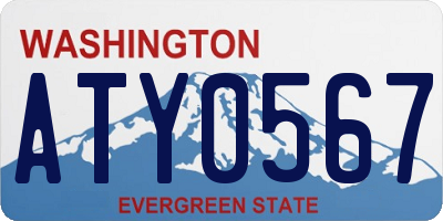 WA license plate ATY0567