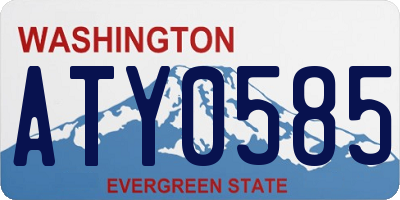 WA license plate ATY0585