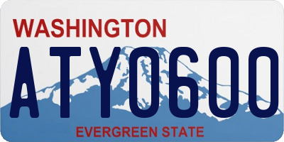 WA license plate ATY0600