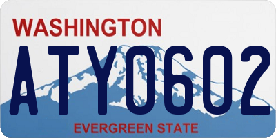 WA license plate ATY0602