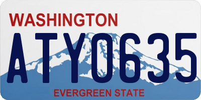 WA license plate ATY0635