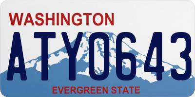 WA license plate ATY0643