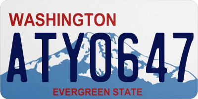 WA license plate ATY0647