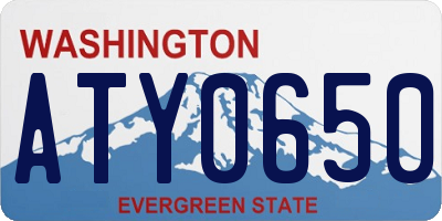 WA license plate ATY0650