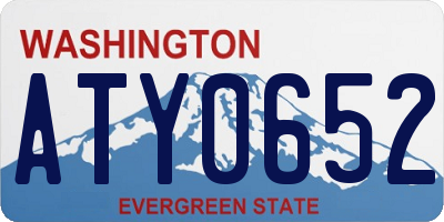 WA license plate ATY0652