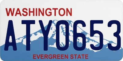 WA license plate ATY0653