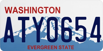 WA license plate ATY0654