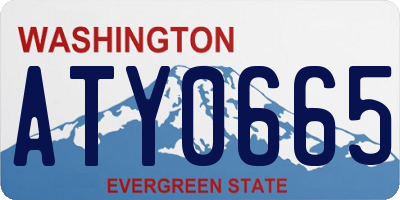 WA license plate ATY0665