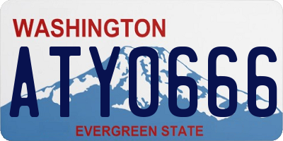 WA license plate ATY0666