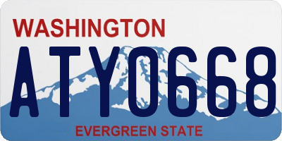 WA license plate ATY0668