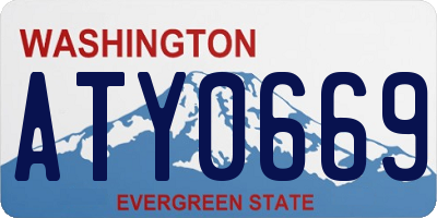 WA license plate ATY0669