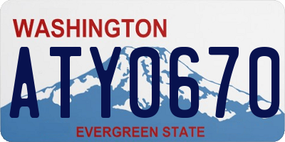 WA license plate ATY0670