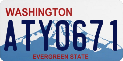 WA license plate ATY0671