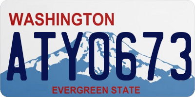 WA license plate ATY0673