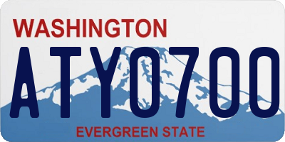 WA license plate ATY0700