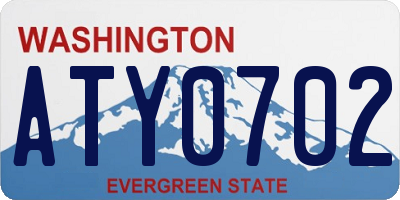 WA license plate ATY0702