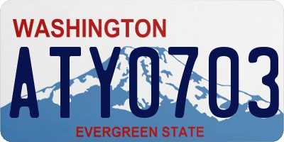 WA license plate ATY0703