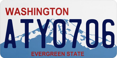 WA license plate ATY0706