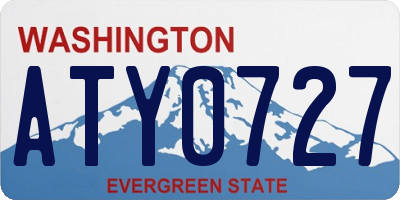 WA license plate ATY0727