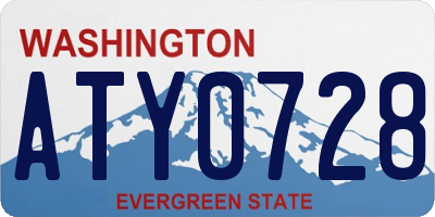 WA license plate ATY0728