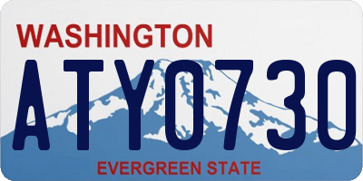 WA license plate ATY0730