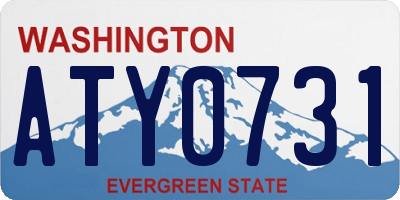 WA license plate ATY0731