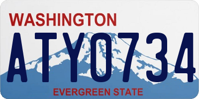 WA license plate ATY0734