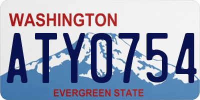 WA license plate ATY0754