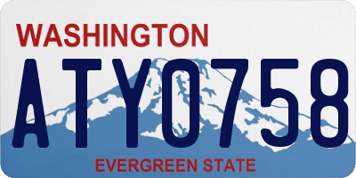 WA license plate ATY0758