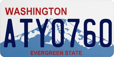 WA license plate ATY0760