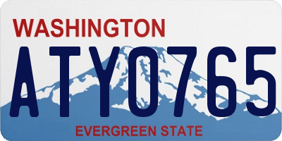 WA license plate ATY0765