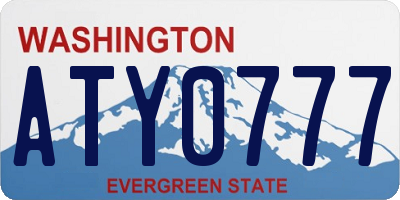 WA license plate ATY0777