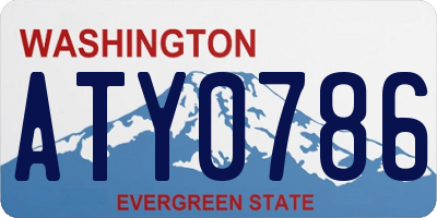 WA license plate ATY0786