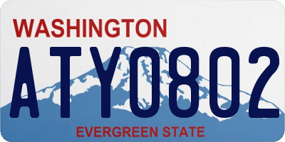 WA license plate ATY0802