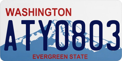 WA license plate ATY0803